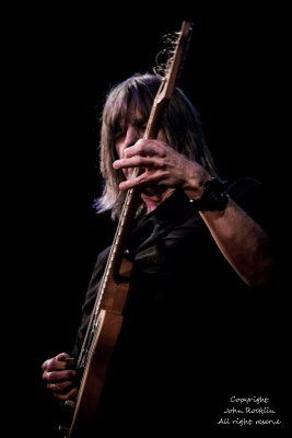 Mike Stern Trio, (Richie Morales on drums and Teymur Phell on bass) , 01.23.16 @ The Towne Crier Cafe, Beacon New York, . Credit: John Rocklin for Towne Crier. Photograph Copyright John Rocklin.